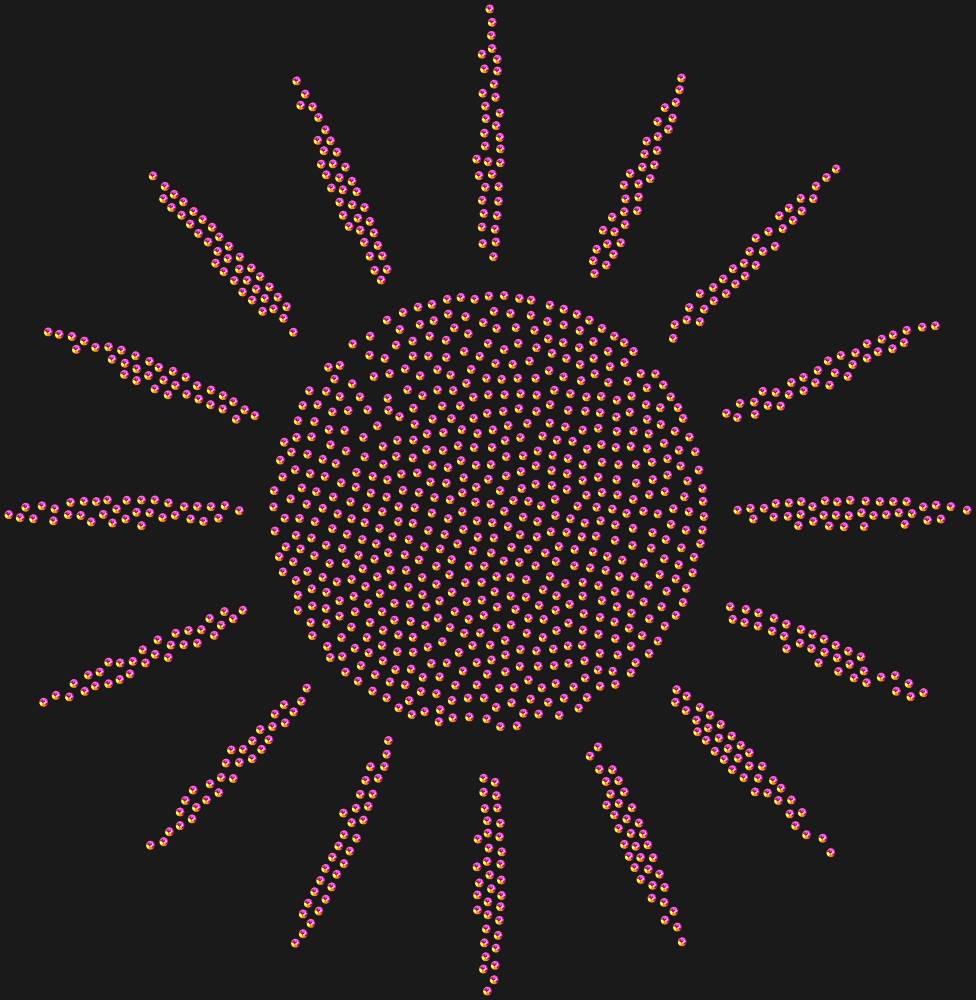 Трафарет Sun with rays — RHT_SUN1_SS10_RAINBOW