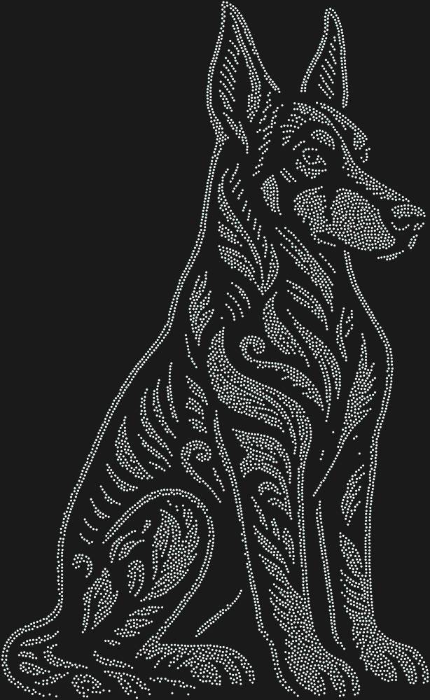 Трафарет Доберман-пинчер — RHT_DOBERMAN2_SS20_CRYSTAL_AB_DMC