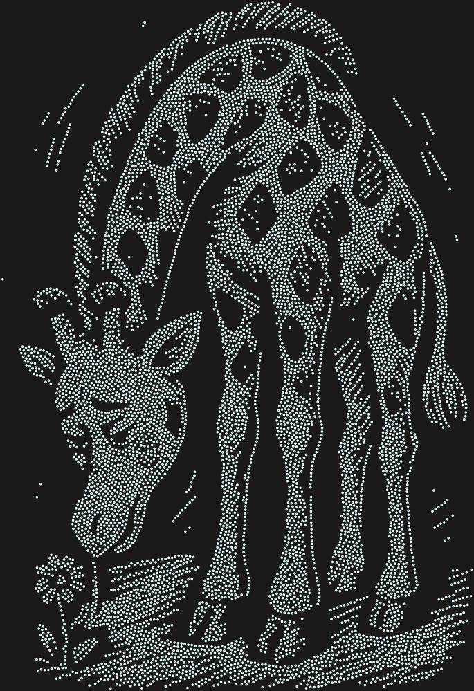 Трафарет Жираф и цветочек — RHT_GIRAFFE2_SS20_CRYSTAL_AB_DMC