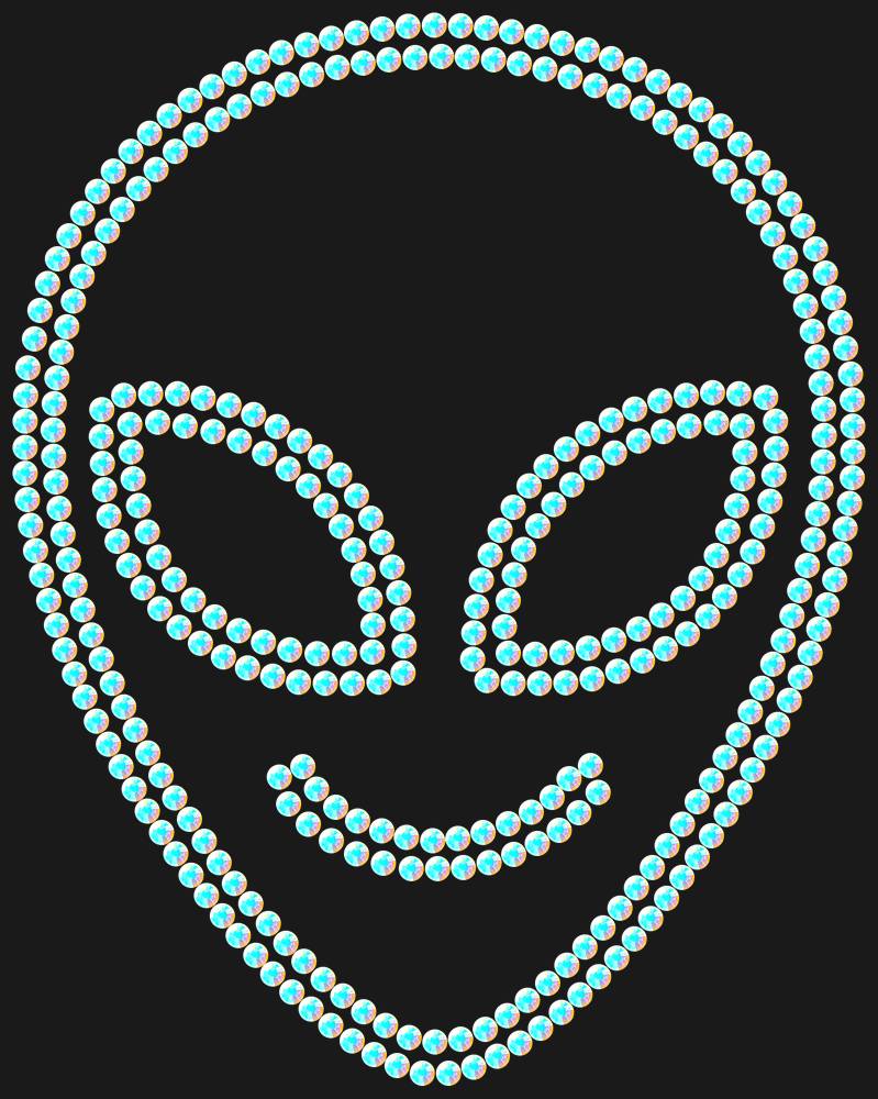 Трафарет Cute alien — RHT_UFO2_SS16_CRYSTAL_AB_DMC