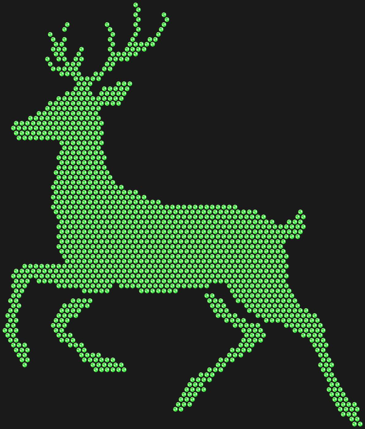 Трафарет Силуэт бегущего оленя — DEER4