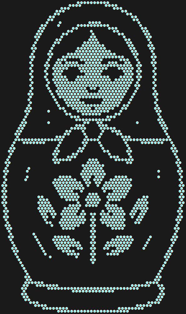 Трафарет Matryoshka doll — RHT_MATRYOSHKA1_SS12_CRYSTAL_AB_DMC