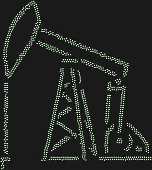 Схема по номерам для страз «Нефтяная вышка». 1053 страз. Этот мотив передаёт масштаб и величие промышленного мира, добавляя работе деловой и брутальный характер.
