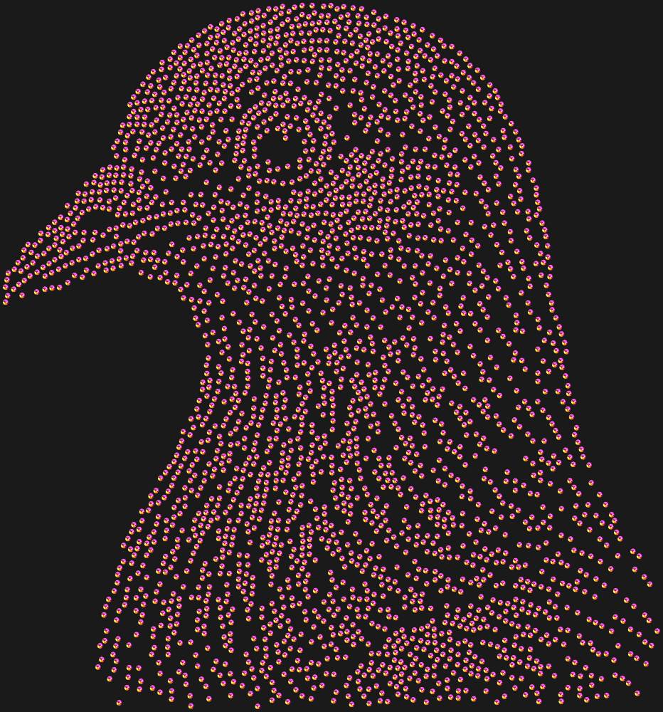 Трафарет Голубь — RHT_PIGEON1_SS10_RAINBOW