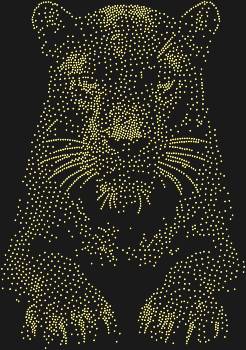 Rhinestone pattern "Panther". 2925 rhinestones. Mysterious and confident, she symbolizes freedom, instinct, and captivating wildness — an ideal choice for a look with character.