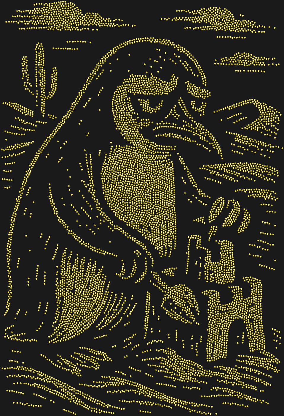 Трафарет A penguin in the desert — PENGUIN2