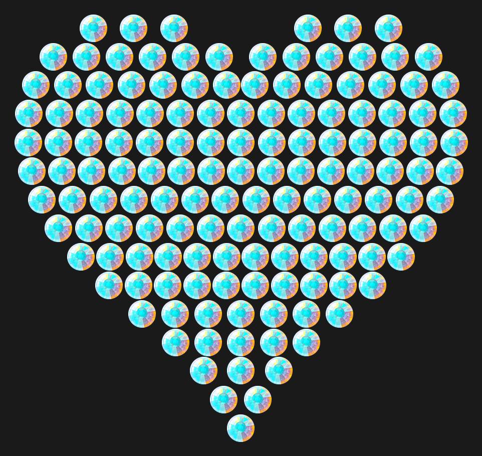 Трафарет Compact heart — RHT_HEART5_SS20_CRYSTAL_AB_DMC