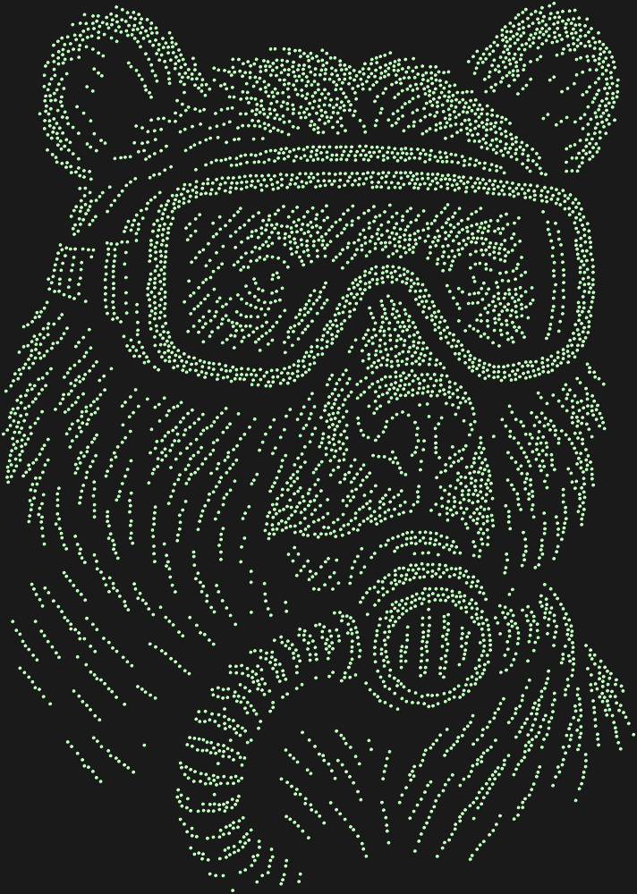 Трафарет Медведь с аквалангом — RHT_BEAR2_SS10_LT_PERIDOT
