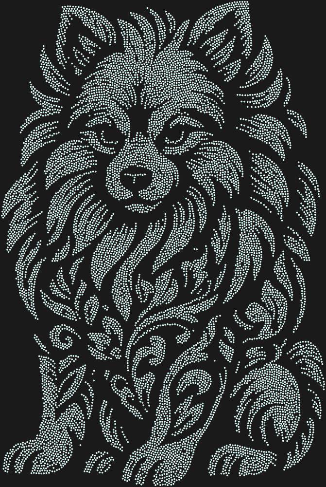 Трафарет Pomeranian Spitz — RHT_SPITZ1_SS5_CRYSTAL_AB_DMC