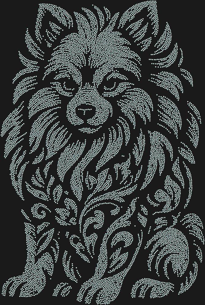 Трафарет Pomeranian Spitz — RHT_SPITZ1_SS20_CRYSTAL_AB_DMC