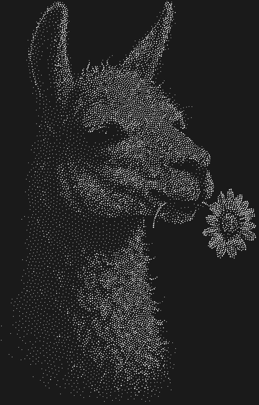 Трафарет Лама, жующая цветок — LAMAFEED1