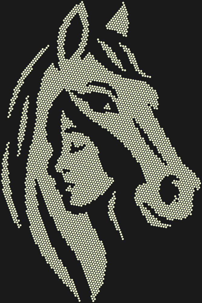 Трафарет Girl and horse — RHT_HORSEGIRL1_SS10_CRYSTAL_AB