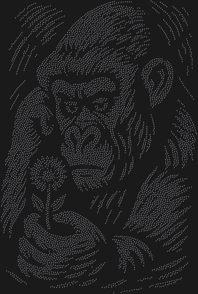 Трафарет Горилла и цветок — RHT_GORILLA1_SS20_JET_BLACK
