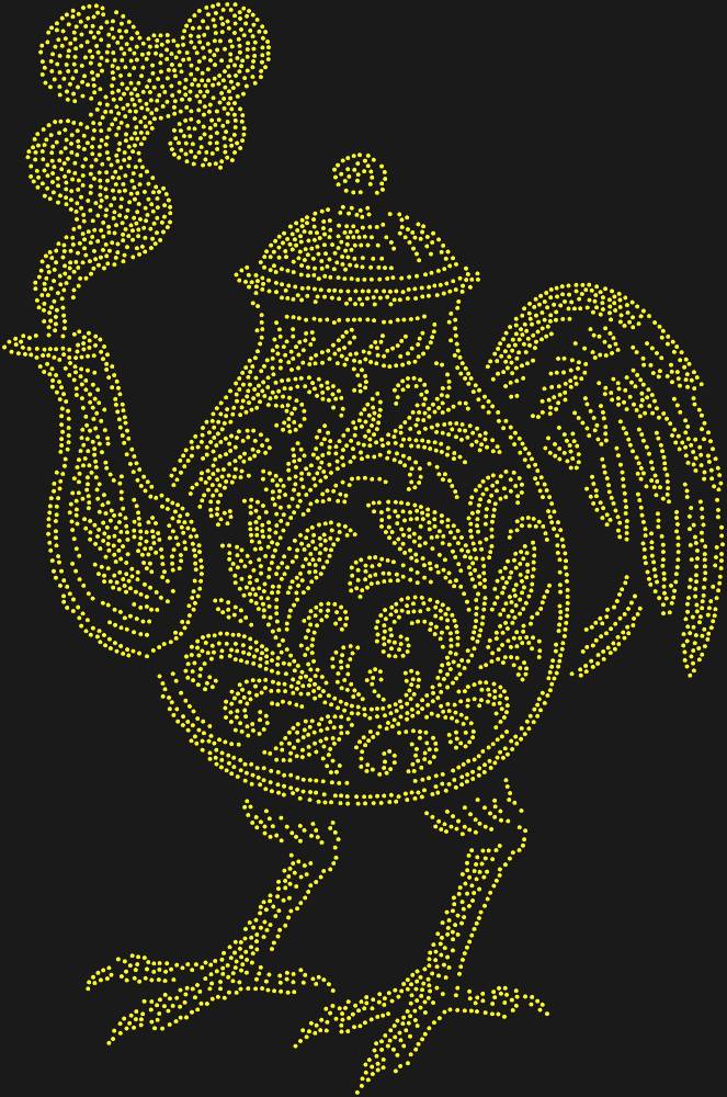 Трафарет Чайник на курьих ножках — RHT_CHICKENTEA1_SS10_OLIVE