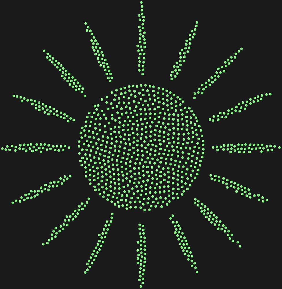 Трафарет Sun with rays — RHT_SUN1_SS16_LT_PERIDOT