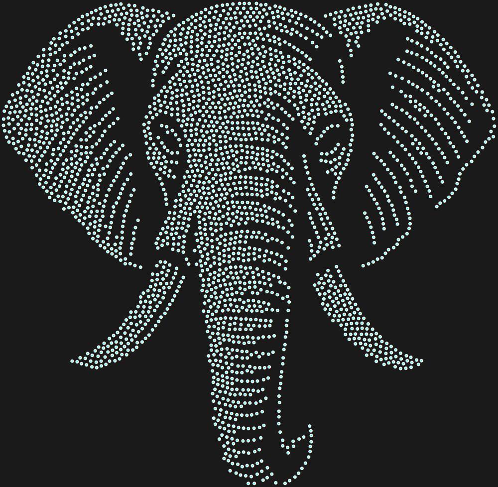 Трафарет Слон — RHT_ELEPHANT1_SS16_CRYSTAL_AB_DMC