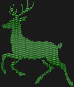 Шаблон «Силуэт бегущего оленя» из 1404 искрящихся страз — это замершее мгновение грации, способное вдохнуть жизнь в любое творение.
