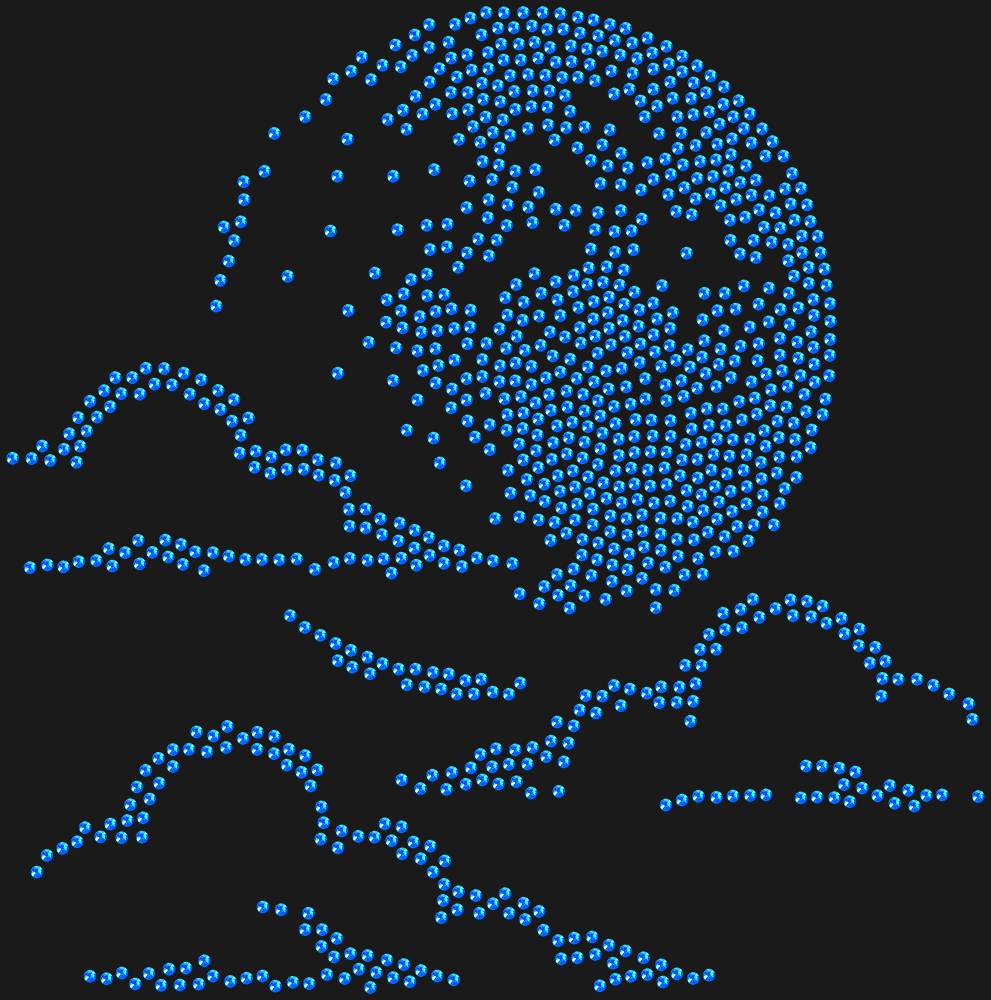 Трафарет Moon behind the clouds — RHT_MOON1_SS16_SAPPHIRE