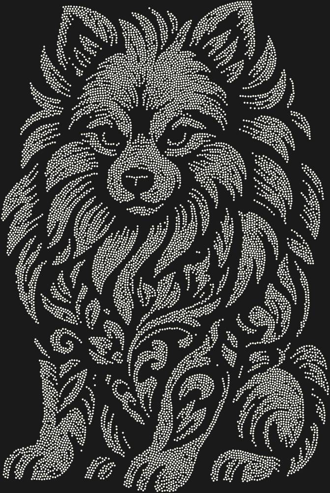 Трафарет Pomeranian Spitz — RHT_SPITZ1_SS12_CRYSTAL_AB