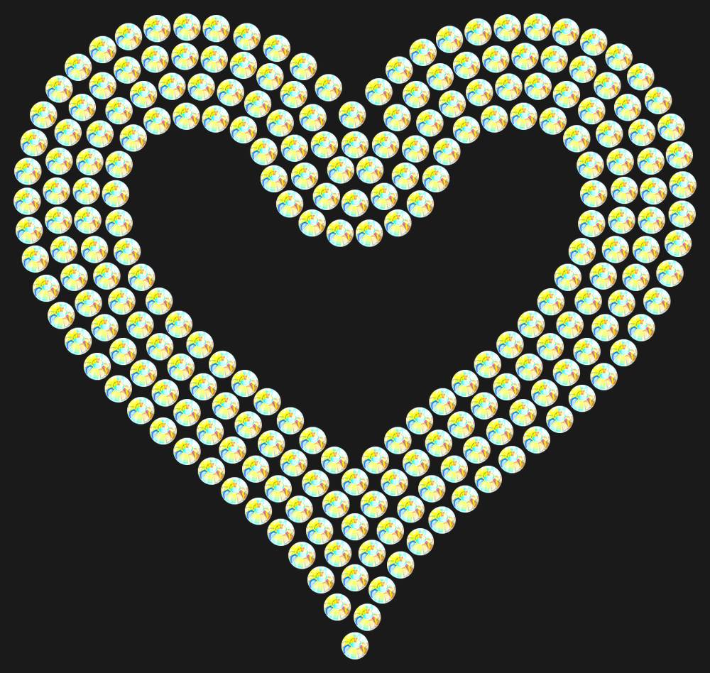 Трафарет Outline heart — RHT_HEART3_SS12_CRYSTAL_AB