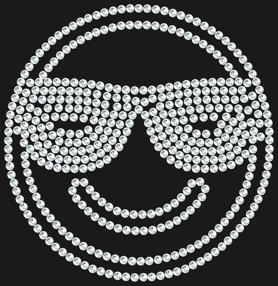 Трафарет Smiling face with sunglasses — RHT_SMILE3_SS12_CRYSTAL_CLEAR