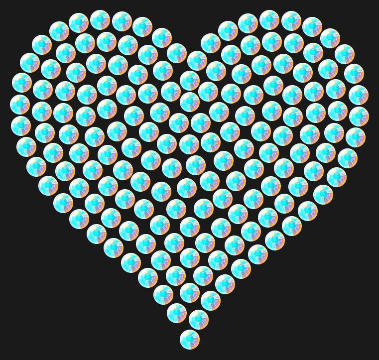 Трафарет Heart average — RHT_HEART2_SS12_CRYSTAL_AB_DMC