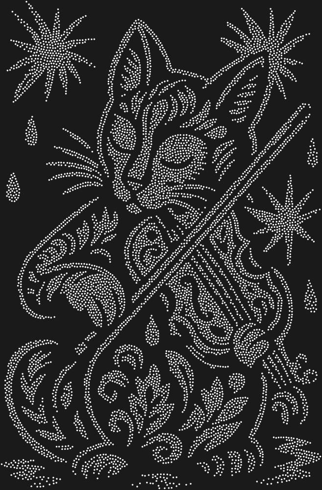 Трафарет Cat with a violin — RHT_CATSCRAP1_SS20_CRYSTAL_CLEAR