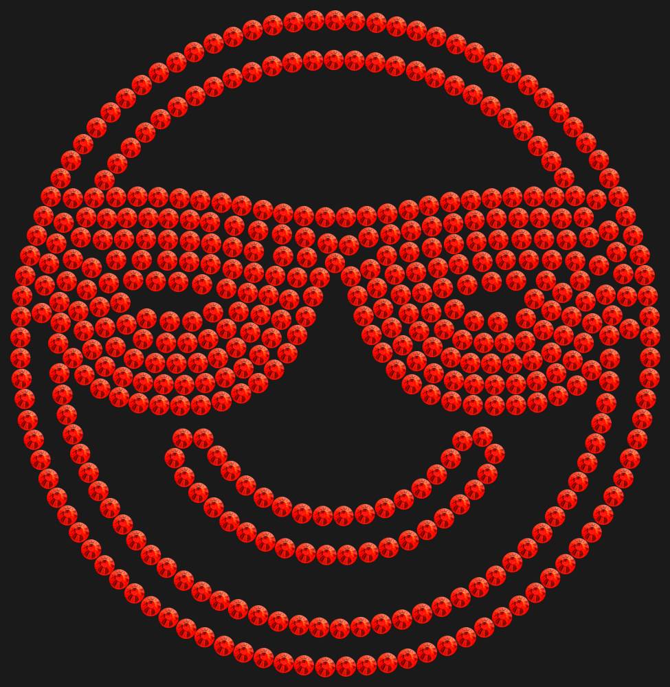 Трафарет Smiling face with sunglasses — RHT_SMILE3_SS10_LT_SIAM