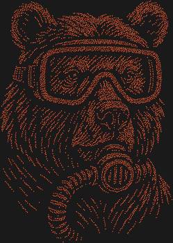 "Bear with Scuba Gear" stencil — perfect for those who love to dive... into style. 5564 brilliant proofs of your courage!