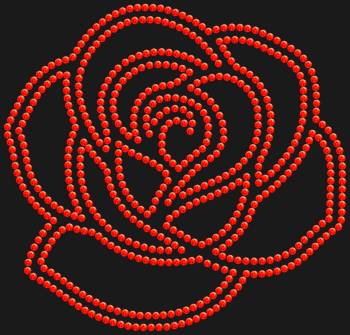 Rhinestone stencil "Rose". 601 rhinestones. A tender and passionate symbol of love, adding sophistication and romantic charm to any look, like a declaration of feelings expressed in the radiance of petals.