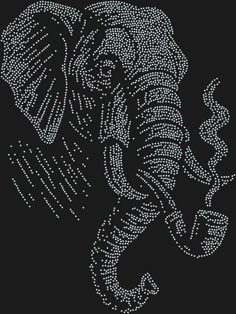 Трафарет Слон с трубкой — RHT_ELEPHANT2_SS16_CRYSTAL_AB_DMC
