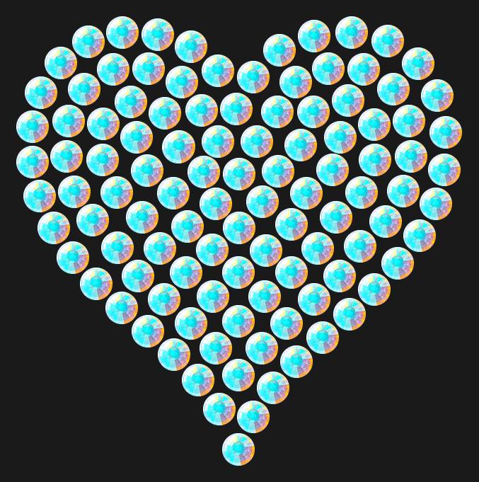 Трафарет Mini heart dense — RHT_HEART1_SS16_CRYSTAL_AB_DMC