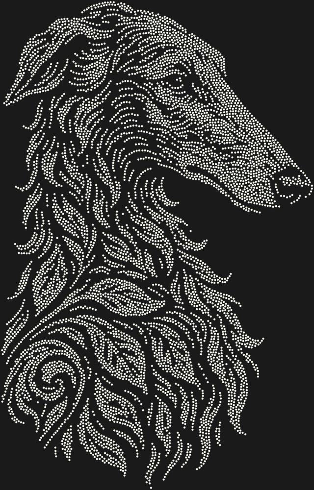 Трафарет Русская борзая — RHT_GREYHOUND1_SS6_CRYSTAL_AB