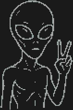 Схема по номерам «Инопланетянин». 1092 стразы. Лаконичный и харизматичный образ для тех, кто любит стиль sci-fi и хочет заявить о своей нестандартности в самом блестящем виде.