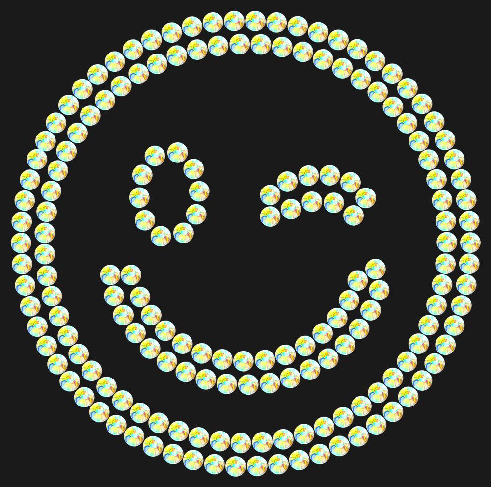 Трафарет Winking emoji — RHT_SMILE2_SS20_CRYSTAL_AB