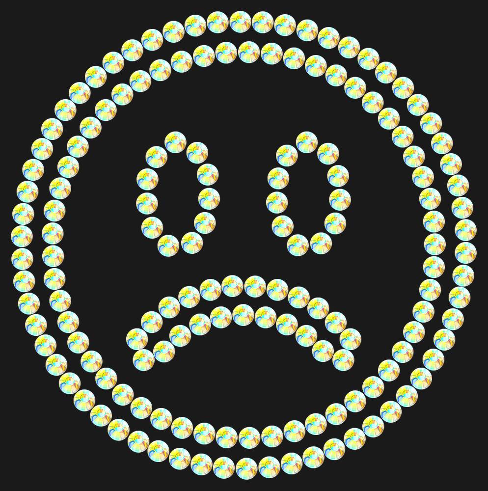 Трафарет Sad emoji — RHT_SMILE6_SS16_CRYSTAL_AB