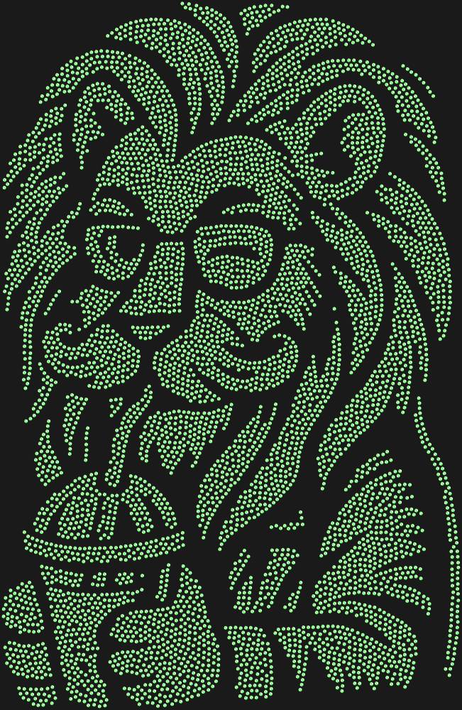 Трафарет Лев-хипстер — RHT_LIONHIPSTER1_SS16_LT_PERIDOT