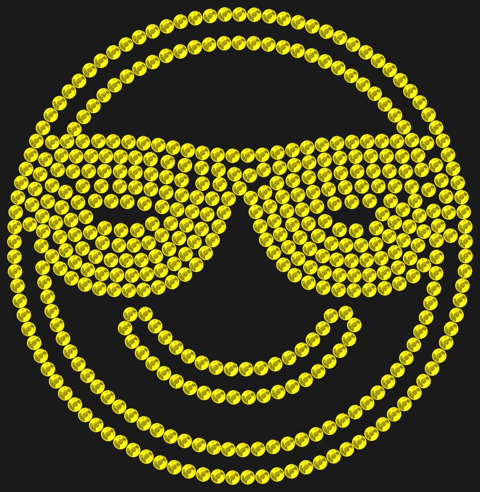 Трафарет Smiling face with sunglasses — RHT_SMILE3_SS16_CITRINE