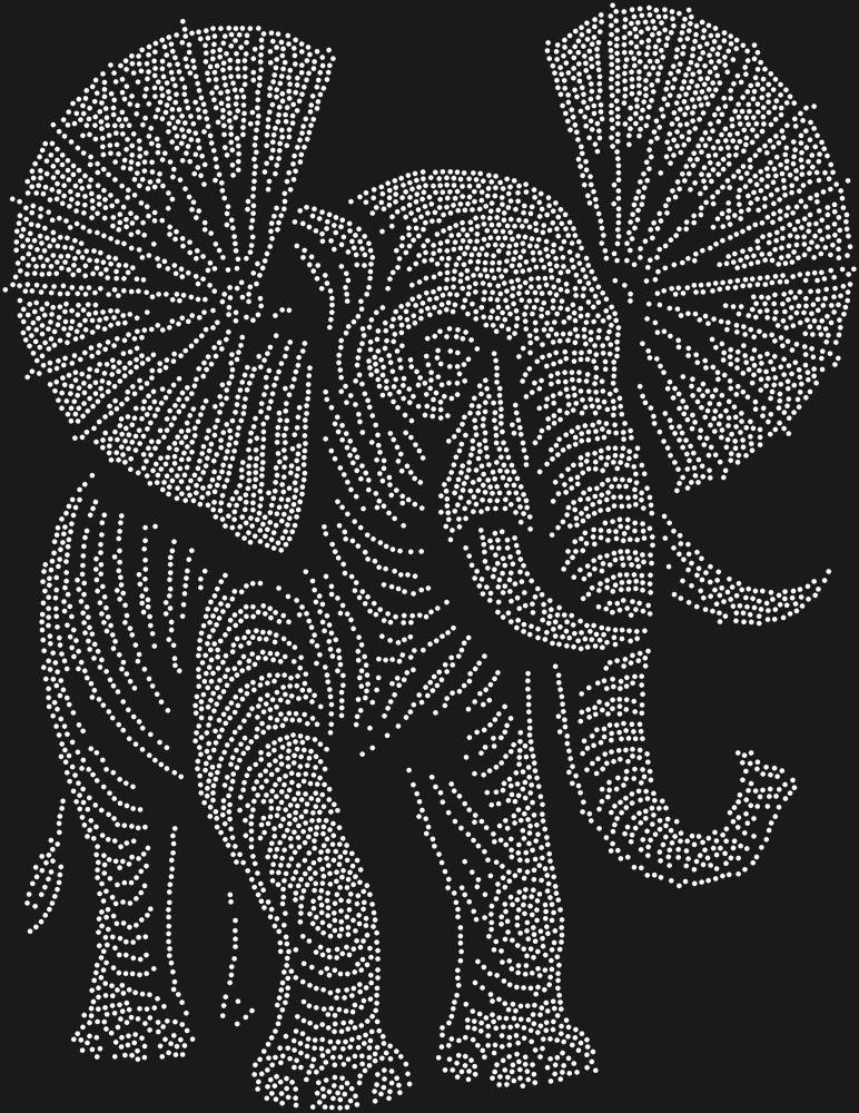 Трафарет Слон уши веером — RHT_ELEPHANT3_SS6_CRYSTAL_CLEAR