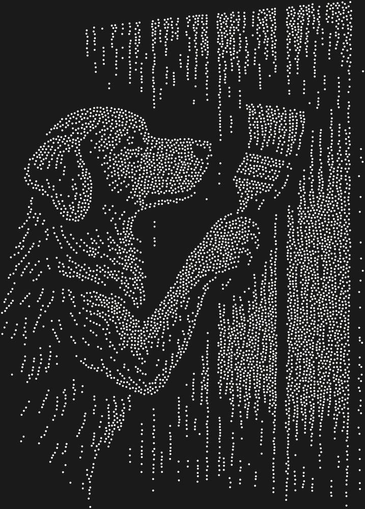Трафарет The dog is painting the fence. — RHT_DOG7_SS6_CRYSTAL_AB