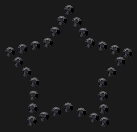 Трафарет Mini star contour — RHT_STAR4_SS10_JET_BLACK
