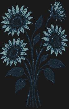 Букет подсолнухов, сияющий 14099 стразами, словно летнее солнце, раскроет на холсте тепло и радость, тянущиеся к свету.