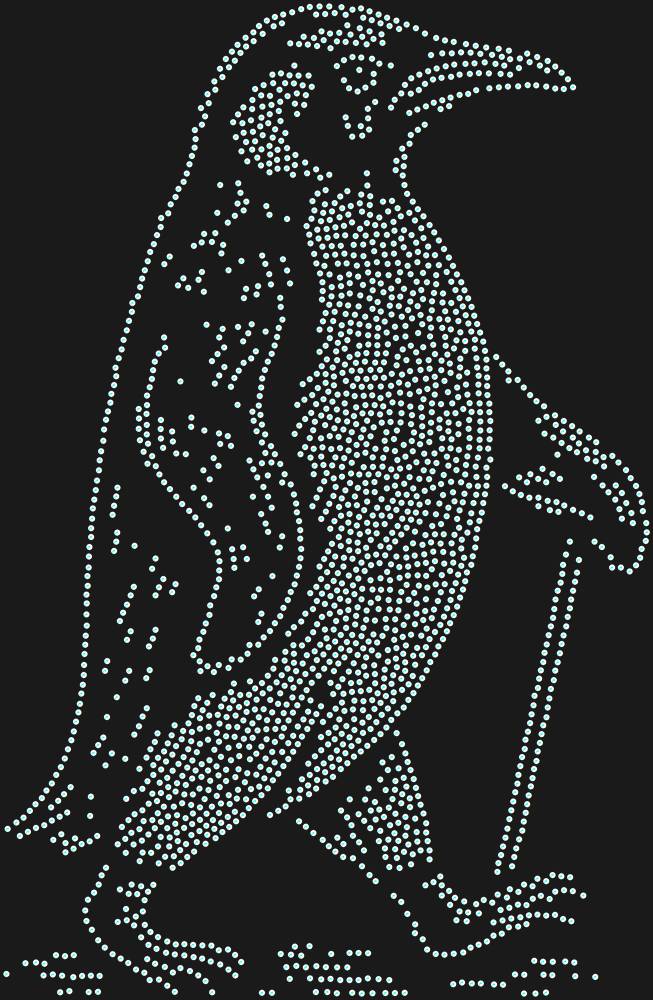 Трафарет Важный пингвин с тростью — RHT_PENGUIN1_SS6_CRYSTAL_AB_DMC