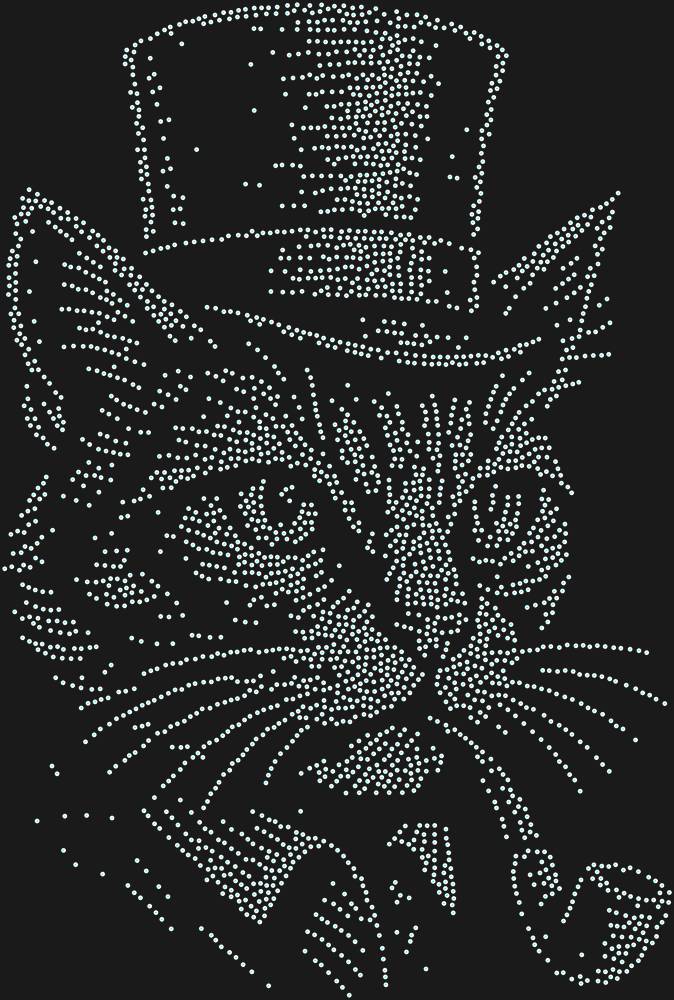 Трафарет Кот в шляпе — RHT_CAT2_SS10_CRYSTAL_AB_DMC