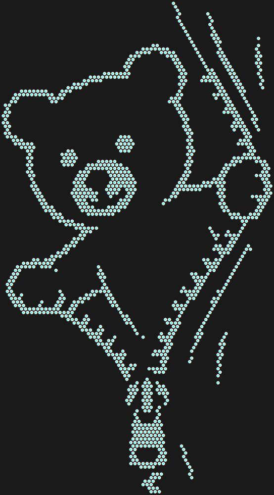 Трафарет The little bear unzips — RHT_BEARZIP1_SS10_CRYSTAL_AB_DMC