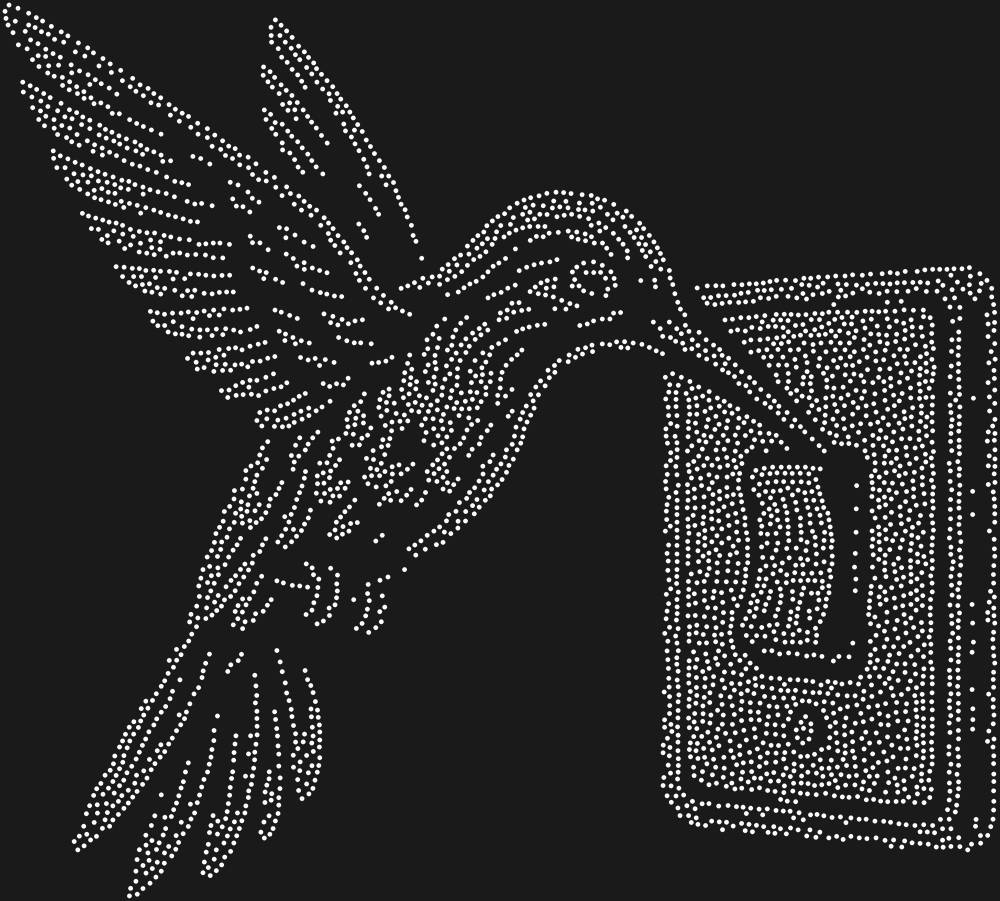 Трафарет Колибри — RHT_HUMMINGBIRD2_SS6_CRYSTAL_CLEAR
