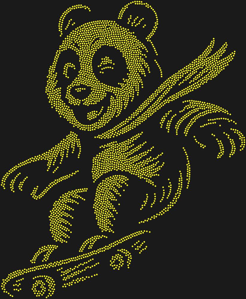 Трафарет Panda on a skateboard — RHT_PANDASKATE1_SS20_CITRINE