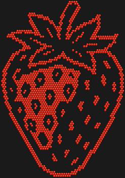 Rhinestone stencil "Strawberry". 1326 rhinestones. A symbol of the sweet life and summer serenity, it will bring a touch of freshness and playfulness to any look.