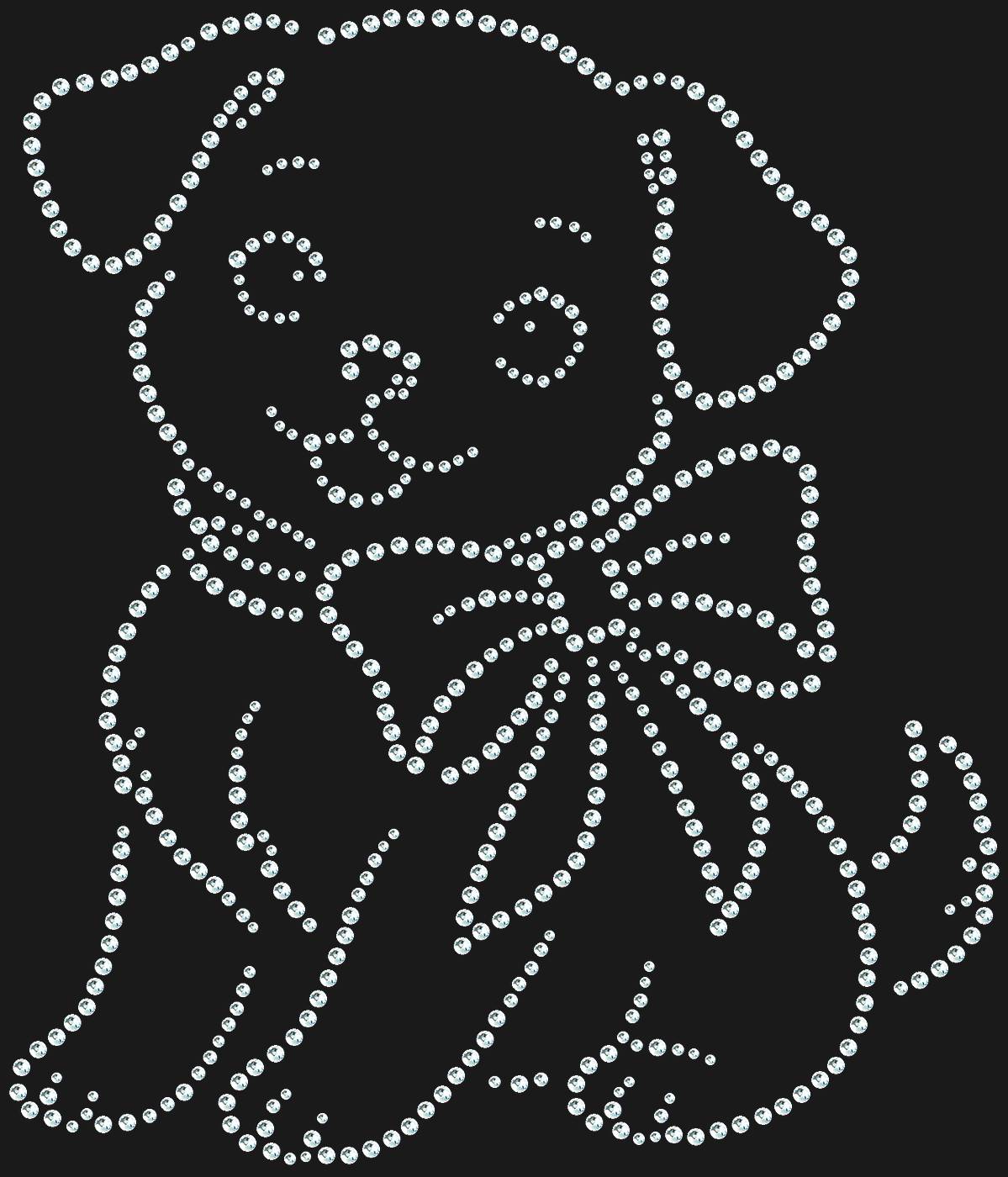 Трафарет Щенок с бантом — PUPPYBOW1