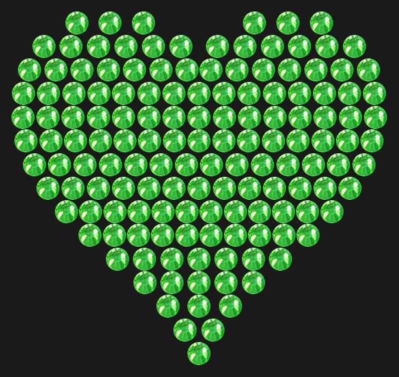 Трафарет Compact heart — RHT_HEART5_SS16_LT_PERIDOT